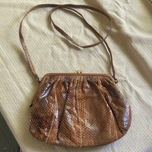 Vintage Raffael Made in Spain Snake Skin Cross-Body Purse